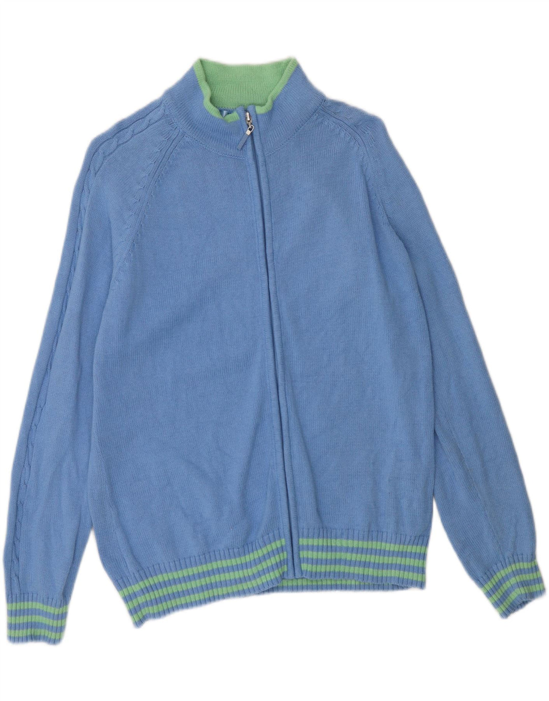 IZOD Womens Cardigan Sweater UK 16 Large Blue Cotton Vintage Izod and Second-Hand Izod from Messina Hembry 