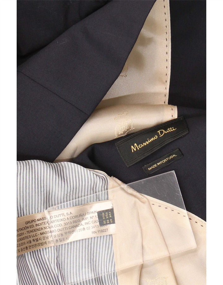 Massimo Dutti Γυναικείο σακάκι μπλέιζερ με 2 κουμπιά EU 40 Medium Navy Blue Wool