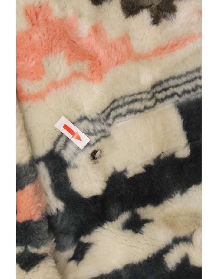 Vintage Γυναικείο Oversized Πανωφόρι IT 42 Medium Off White Geometric Aztec