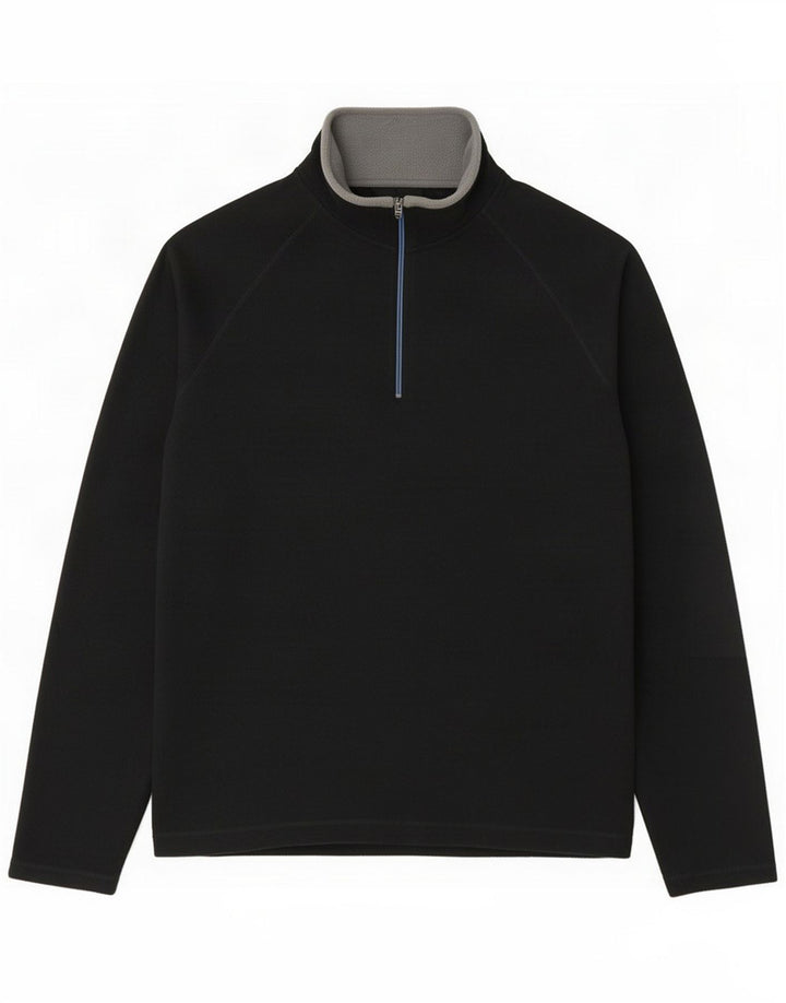 Gap Ανδρικό φερμουάρ με φερμουάρ Fleece Jumper Μεσαίο μαύρο πολυεστέρα