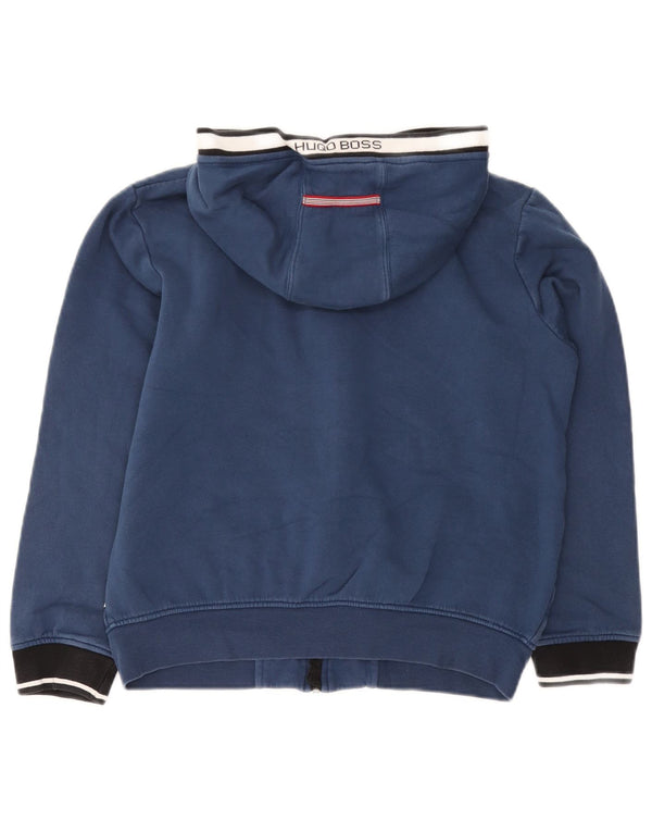 Πουλόβερ Hugo Boss Boys με φερμουάρ κουκούλα 13-14 ετών Small Navy Blue Colorblock