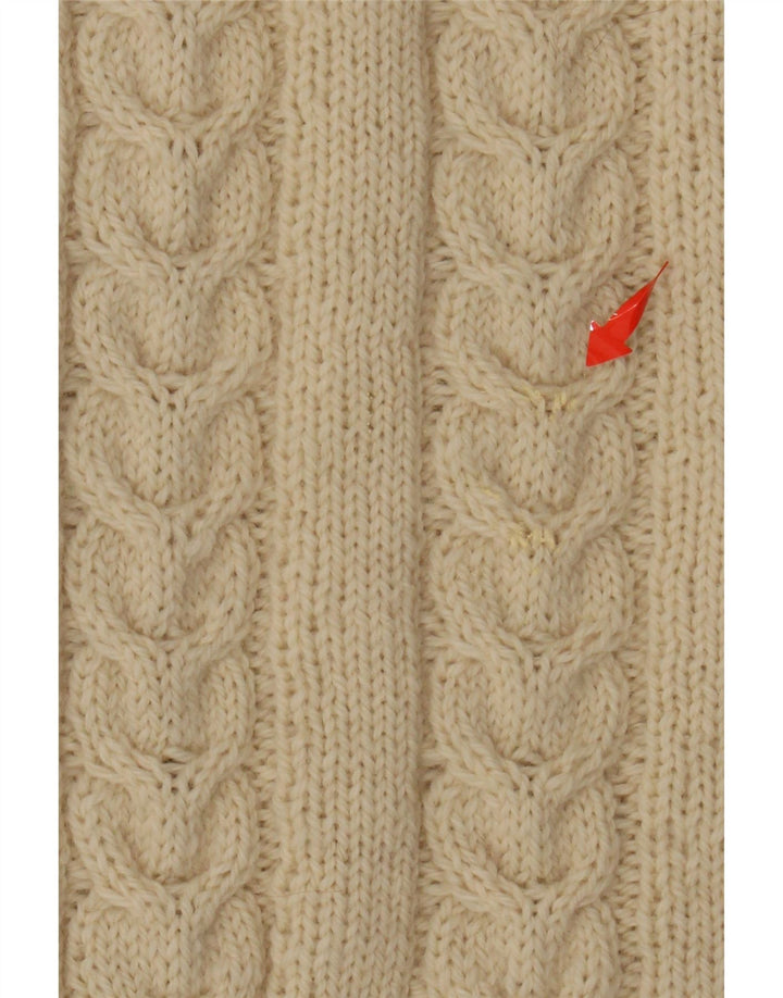 VINTAGE Γυναικείο πουλόβερ με ρολό λαιμόκοψη UK 14 Large Off White