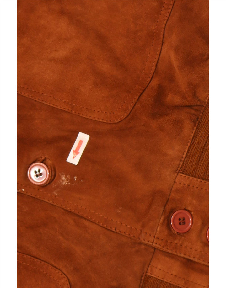 Vintage Ανδρικό Suede Bomber Jacket EU 52 XL Καφέ Δερμάτινο