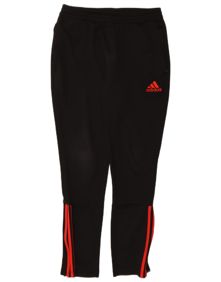 Ανδρική αθλητική φόρμα ADIDAS Παντελόνι από μεσαίο μαύρο πολυεστέρα