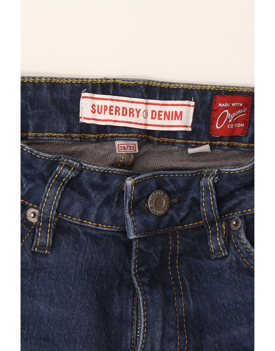 Superdry Γυναικείο τζιν με φλάντζα W28 L32 Navy Blue Cotton