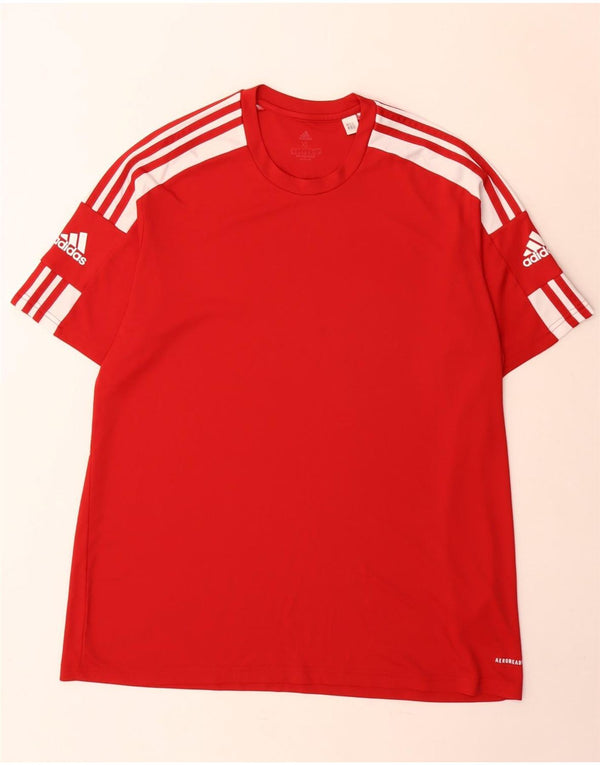 Adidas Ανδρικό T-Shirt Aeroready Top XL Red Colorblock Πολυεστέρας