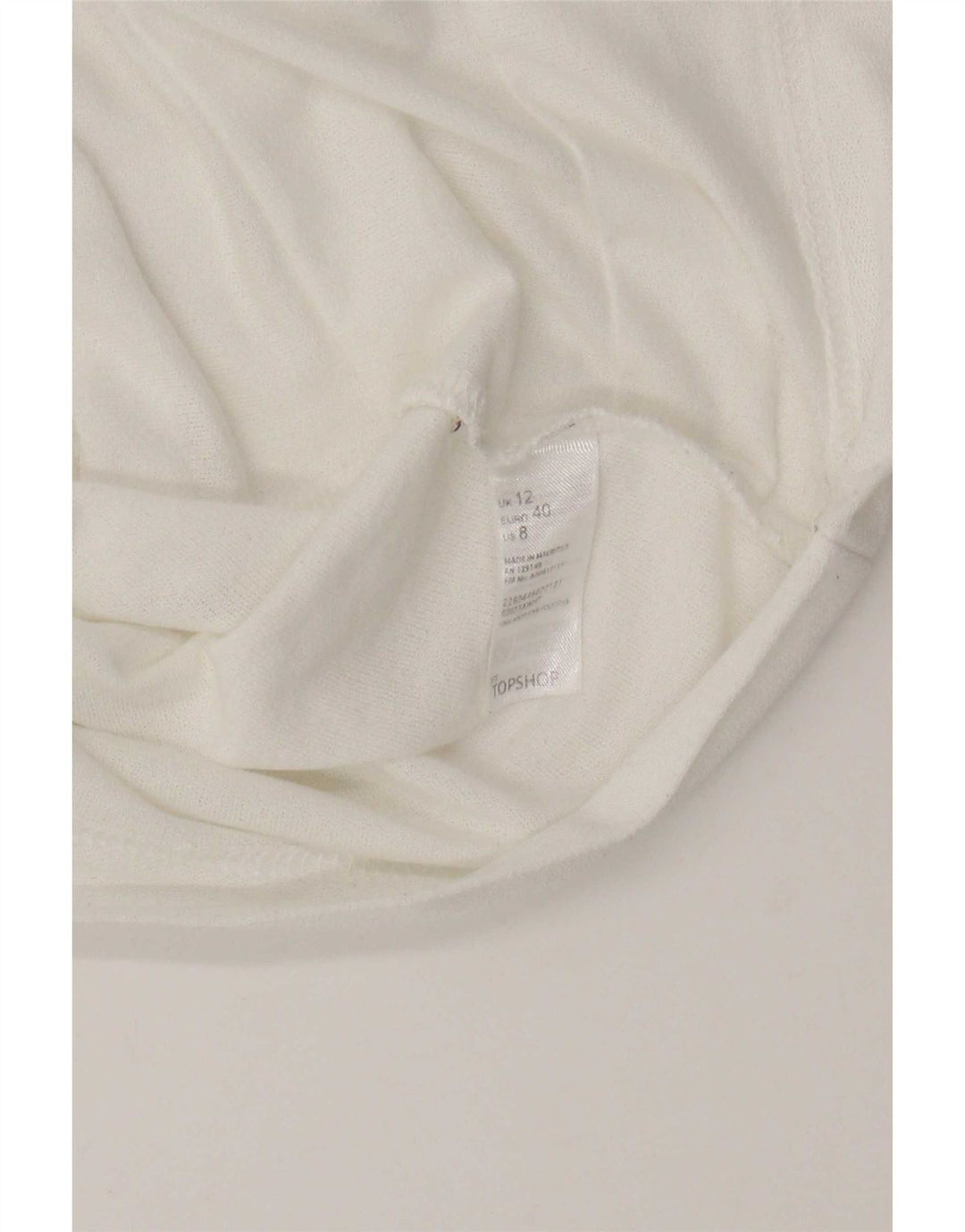 Γυναικείο T-Shirt Topshop Crop Top UK 12 Medium White Polyester
