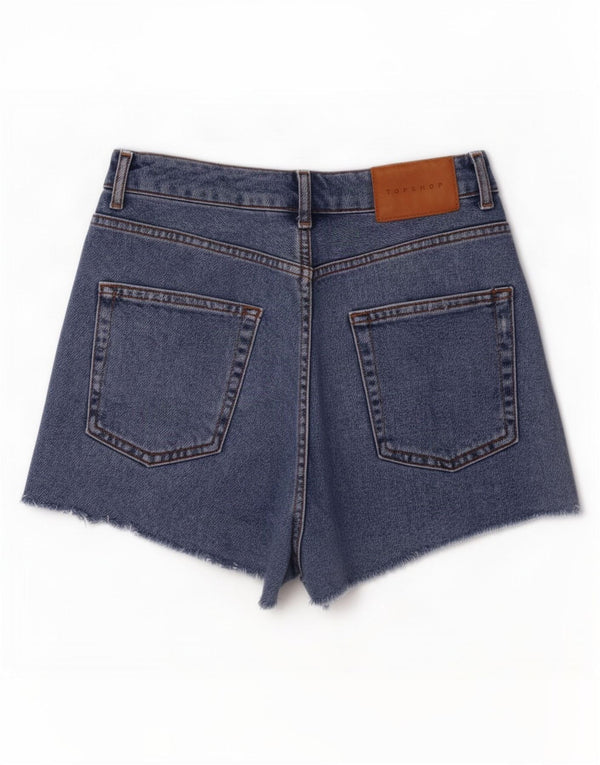 Topshop Γυναικείο μαμά τζιν σορτς UK 10 Small W26 Μπλε βαμβακερό