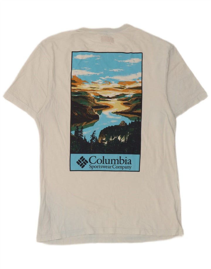 Ανδρικό γραφικό μπλουζάκι Columbia, μικρό λευκό βαμβακερό