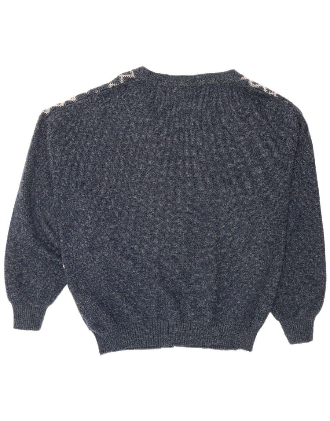 CANDA Ανδρικό πουλόβερ ζακέτα Loose Fit 2XL Navy Blue Argyle/Diamond Acrylic