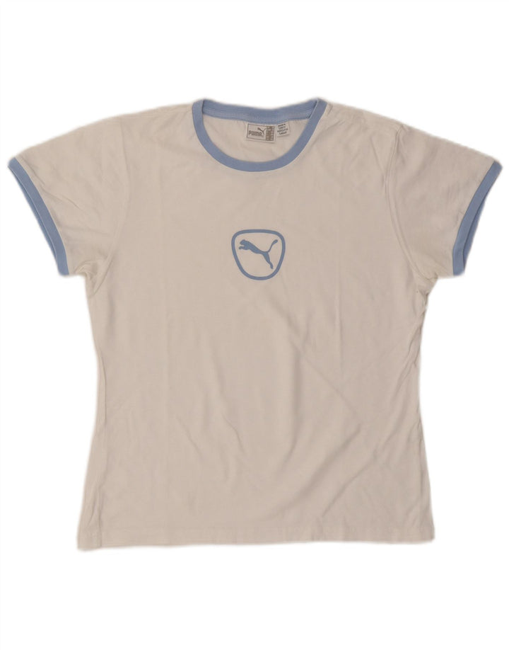 Γυναικείο γραφικό μπλουζάκι Puma Top UK 14 Medium White