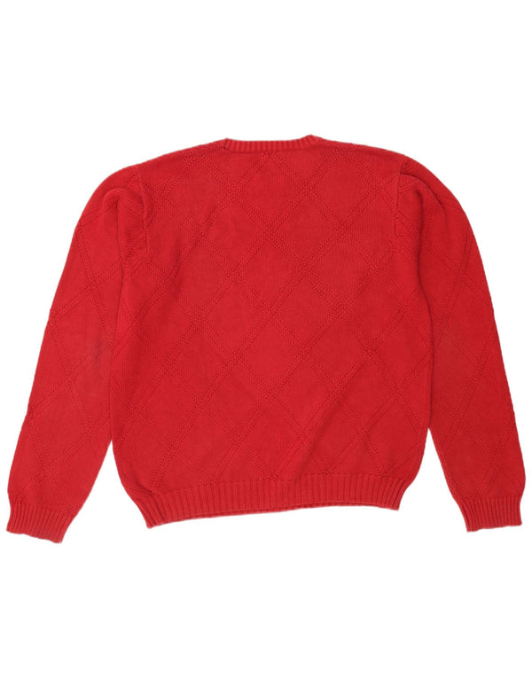 Izod Mens Crew Neck Jumper Sweater Small Red Cotton