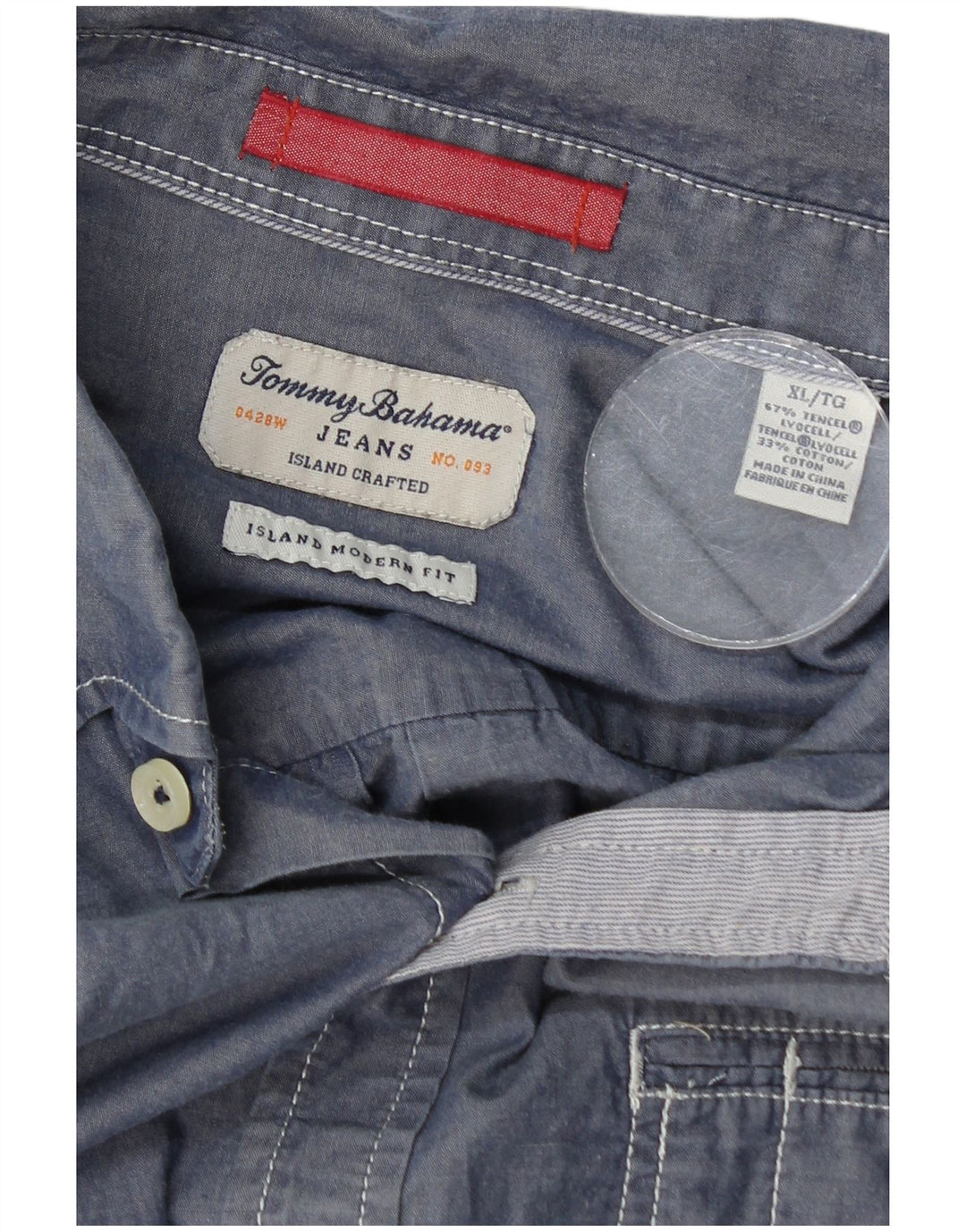 Ανδρικό μοντέρνο πουκάμισο Tommy Bahama XL Blue Lyocell