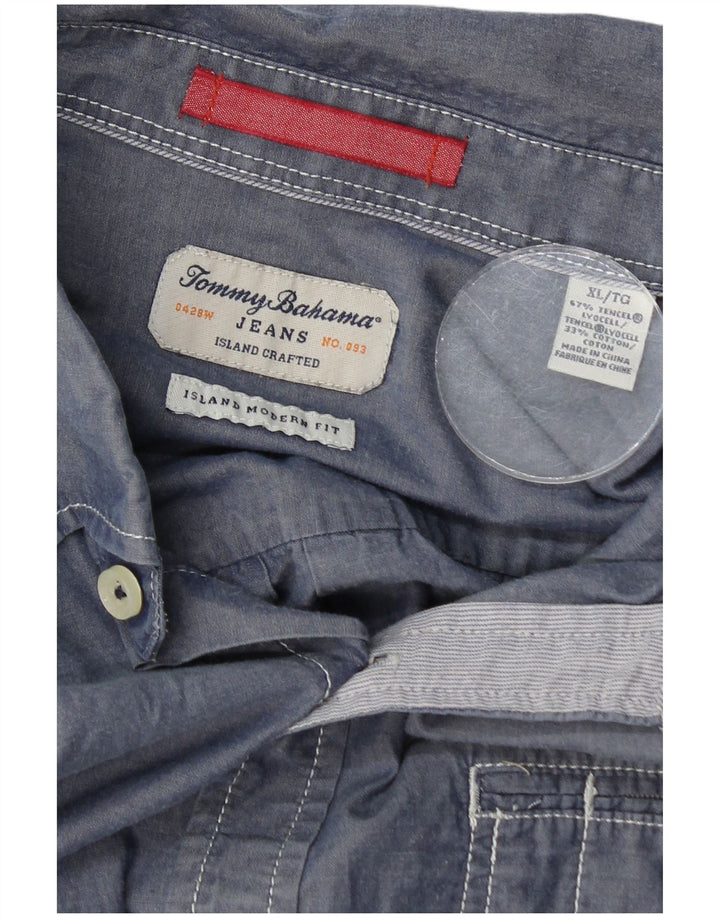 Ανδρικό μοντέρνο πουκάμισο Tommy Bahama XL Blue Lyocell