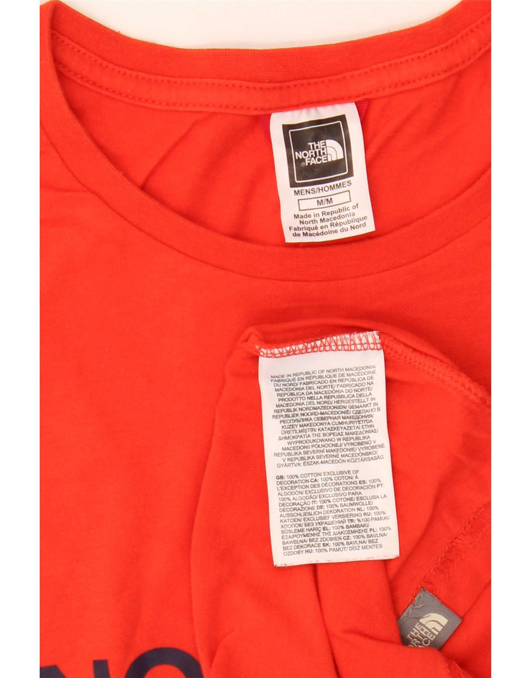Ανδρικό γραφικό T-Shirt North Face Top μεσαίο κόκκινο βαμβακερό