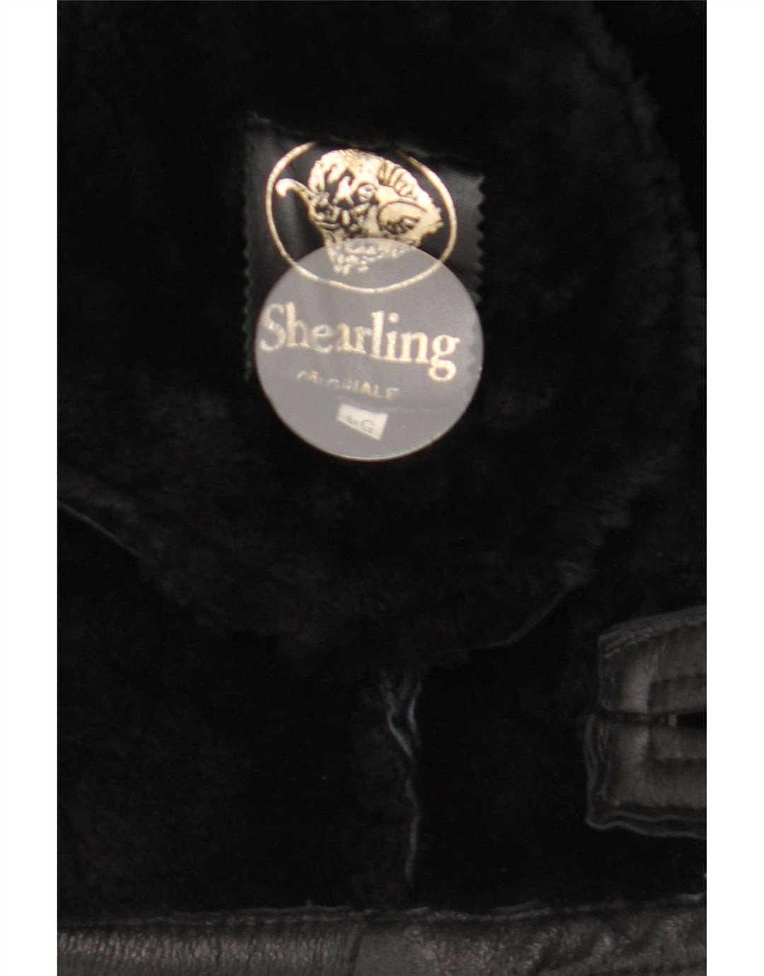 Vintage Ανδρικό Shearling Jacket IT 54 2XL Black Shearling