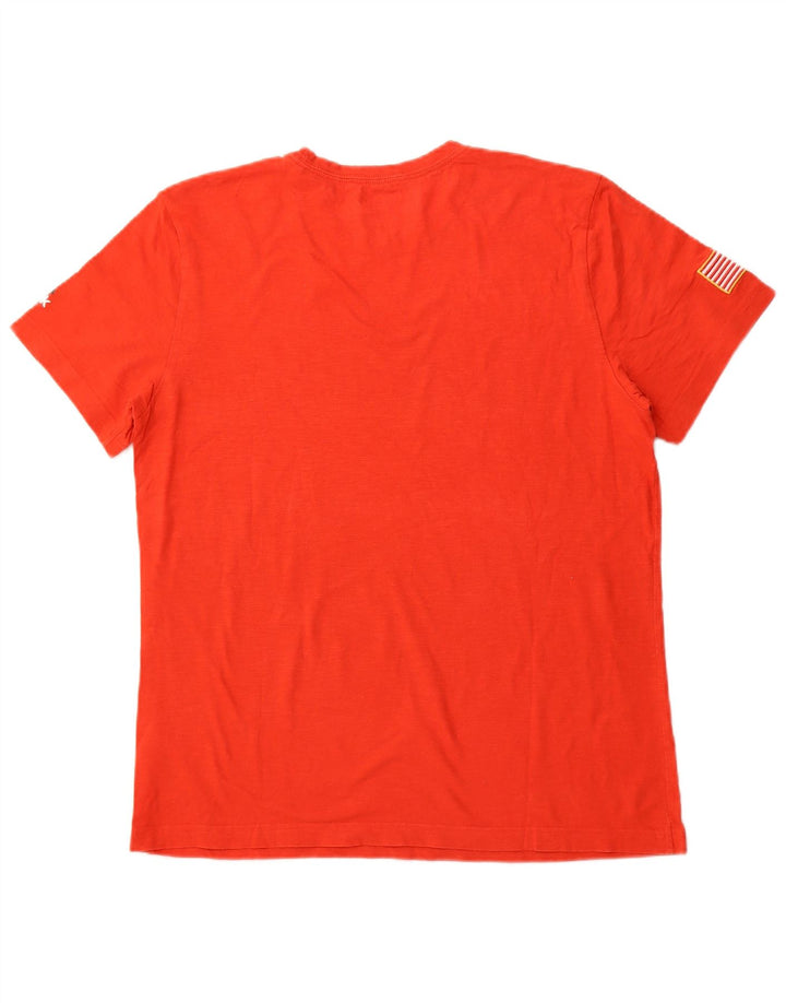 Ανδρικό γραφικό T-Shirt REEBOK Top μεγάλο πορτοκαλί βαμβακερό