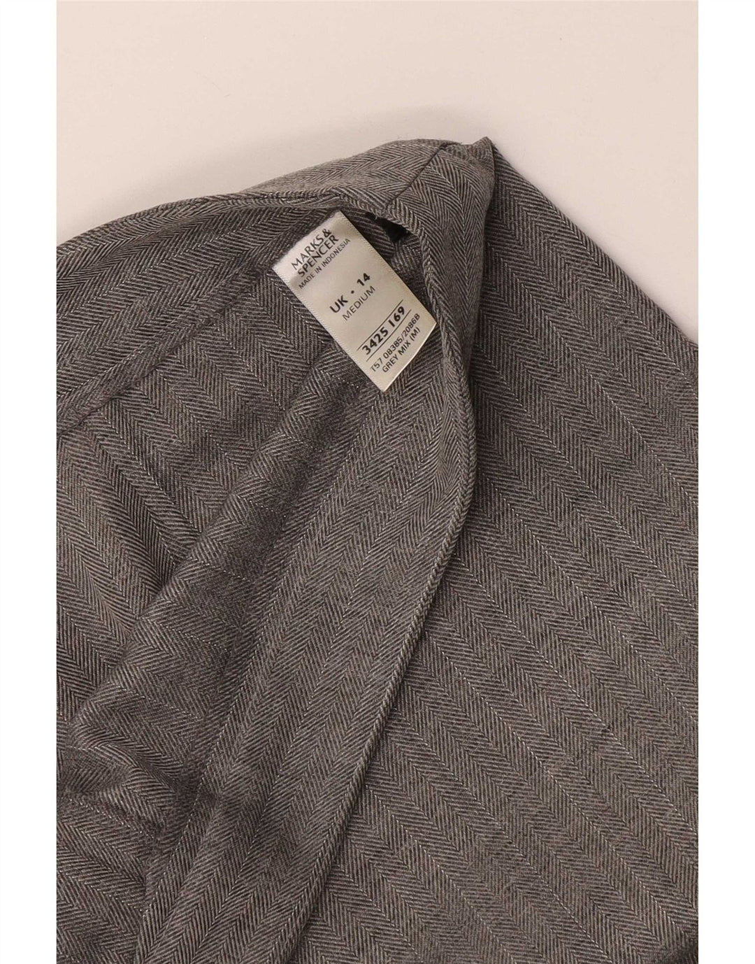 Marks & Spencer γυναικείο παντελόνι UK 14 Medium W32 L28 Grey Pearringbone