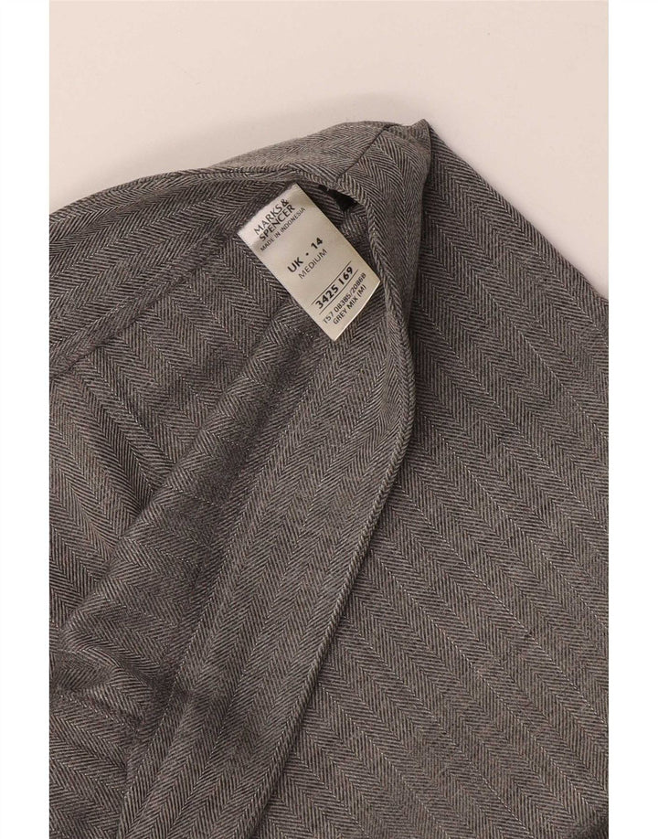 Marks & Spencer γυναικείο παντελόνι UK 14 Medium W32 L28 Grey Pearringbone
