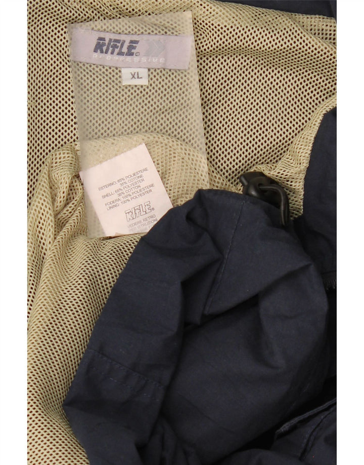 RIFLE Mens Utility Jacket UK 42 XL Navy Blue Polyester Vintage Rifle and Second-Hand Rifle from Messina Hembry 