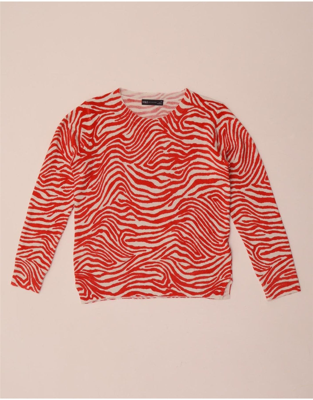 Marks & Spencer Γυναικείο πουλόβερ με λαιμόκοψη UK 10 Small Red