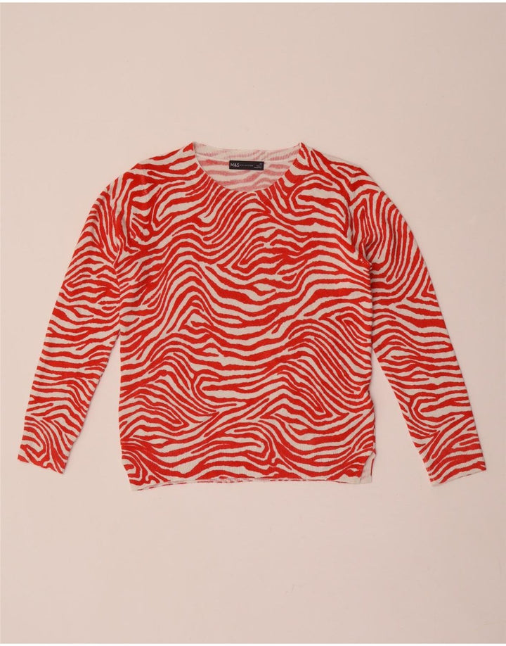 Marks & Spencer Γυναικείο πουλόβερ με λαιμόκοψη UK 10 Small Red