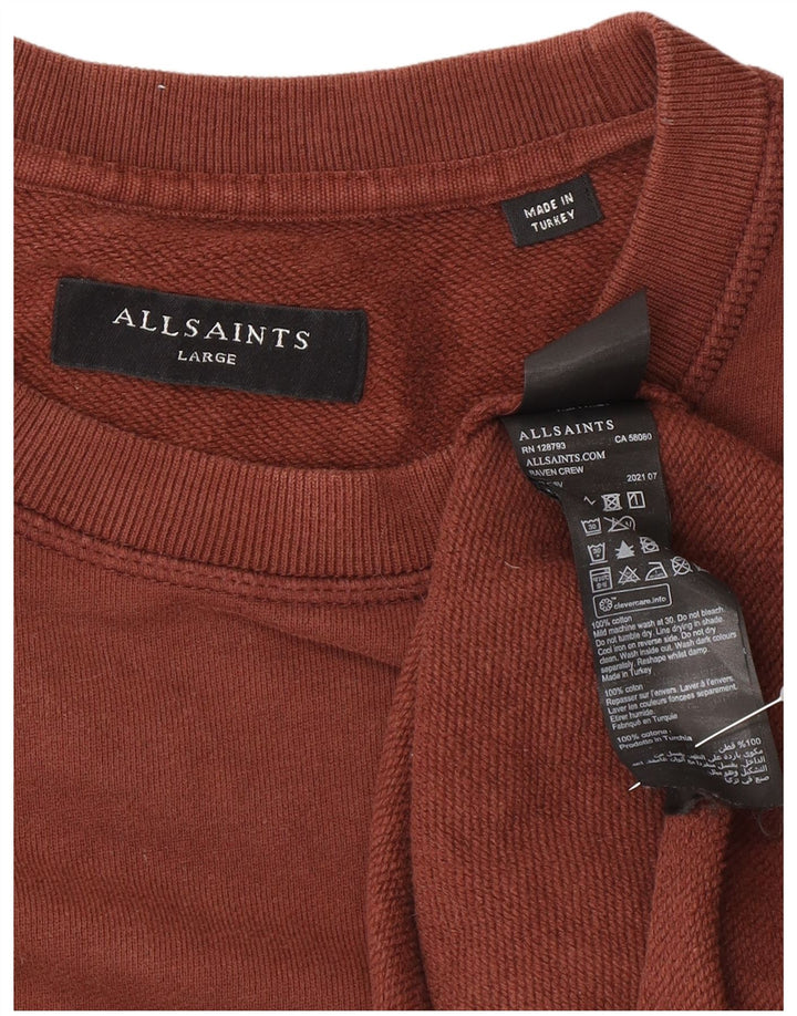 Ανδρικό φούτερ All Saints Jumper Μεγάλο Καφέ Βαμβακερό