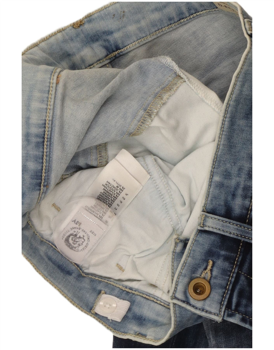 Diesel Boys Distressed Straight Jeans 13-14 ετών W30 L28 Blue Cotton