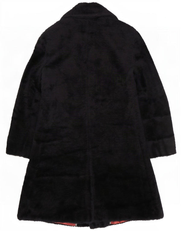 Vintage Γυναικείο Faux Fur Παλτό με διπλό στήθος IT 48 XL Μαύρο