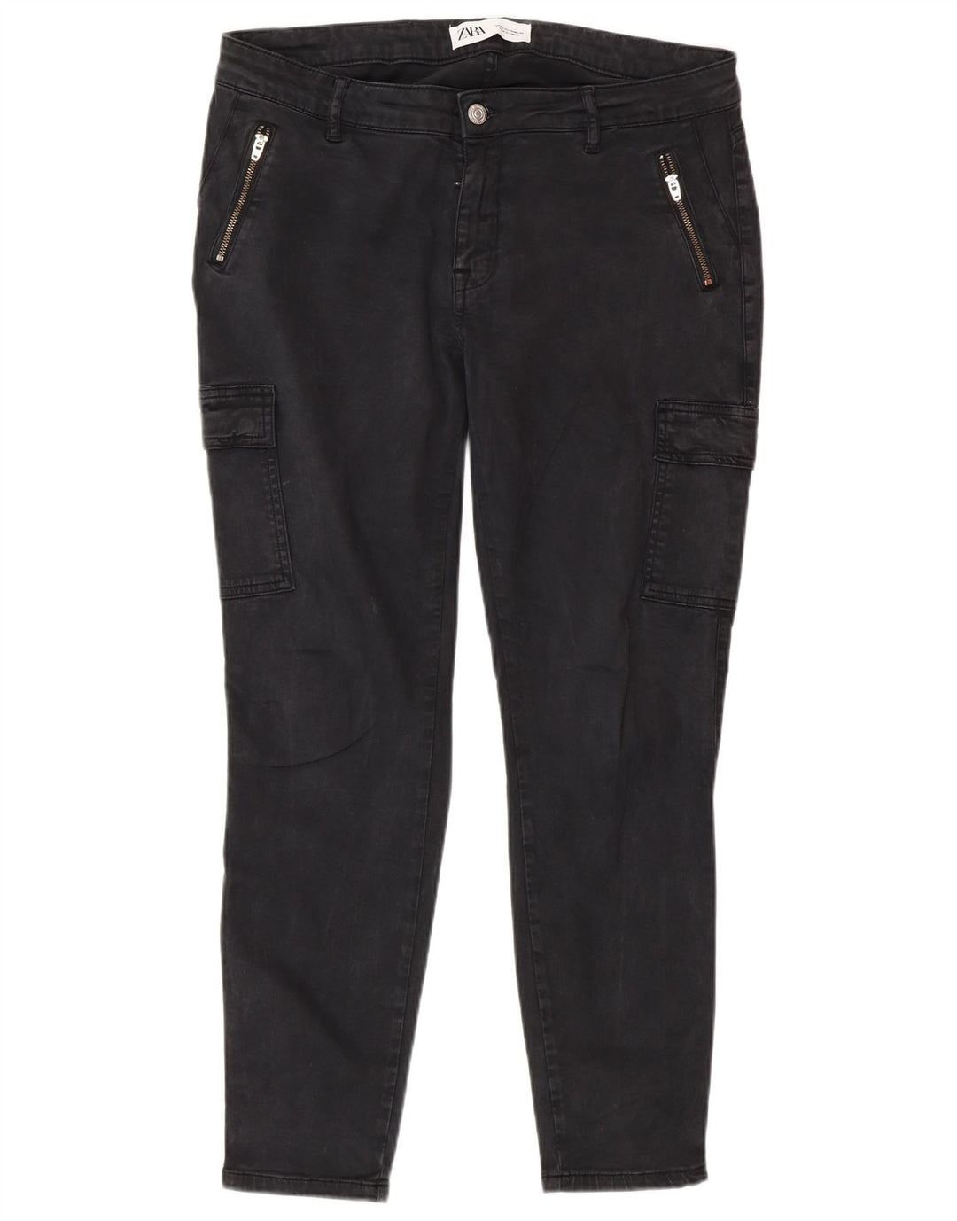 Zara Γυναικείο Skinny Cargo Παντελόνι EU 40 Medium W30 L29 Μαύρο