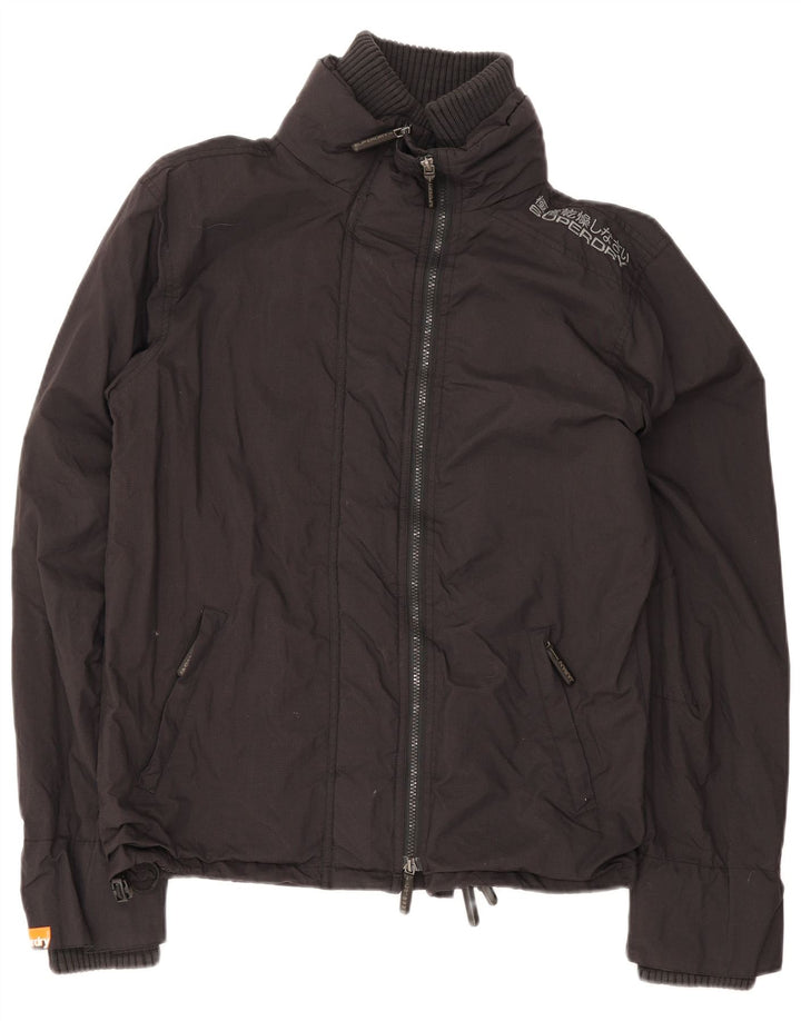 Superdry γυναικείο μπουφάν βροχής UK 16 μεγάλο μαύρο νάιλον