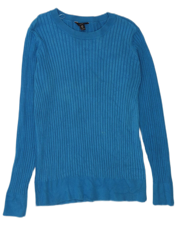 M&Co Γυναικείο πουλόβερ με λαιμόκαυστο UK 10 Small Blue