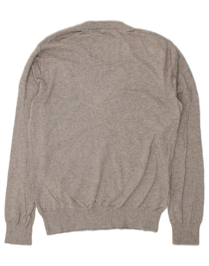 JACK WILLS Mens V-Neck Jumper Sweater Medium Grey Cotton Vintage Jack Wills and Second-Hand Jack Wills from Messina Hembry 