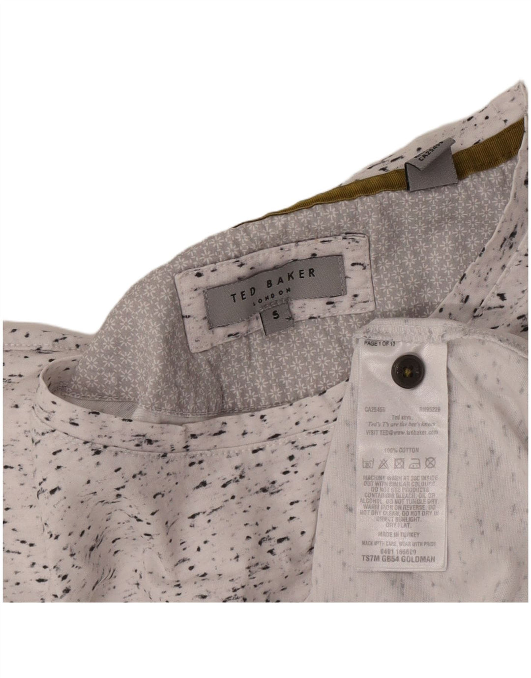Ανδρικό T-Shirt Ted Baker Top Size 5 XL, Λευκό βαμβακερό