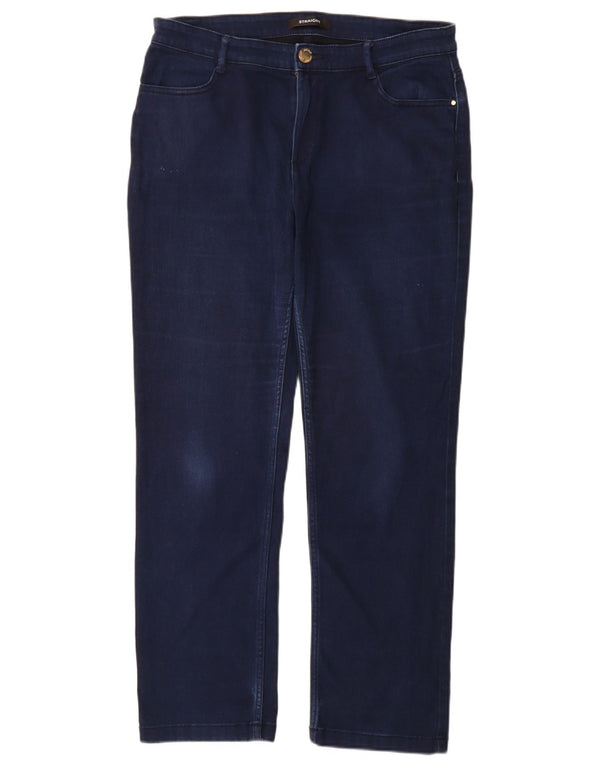 Marks & Spencer Γυναικεία Straight Jeans UK 14 Large W32 L30 Navy Blue Cotton