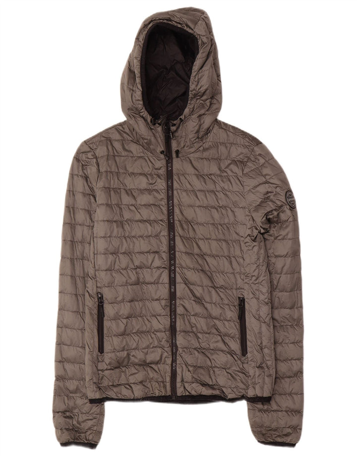 Γυναικείο μπουφάν με κουκούλα SUPERDRY UK 10 Small Grey Nylon
