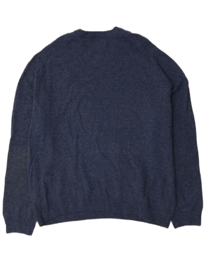 Marks & Spencer Ανδρικό πουλόβερ με λαιμόκοψη 2XL Navy Blue Flecked