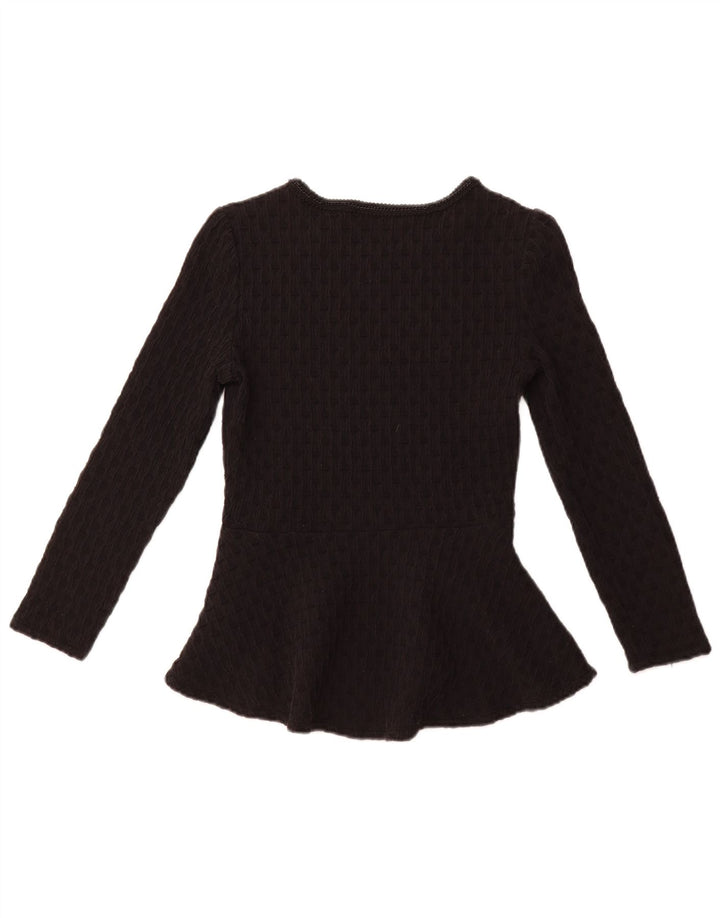 ZARA Womens Long Sleeve Blouse Top UK 8 Small Black