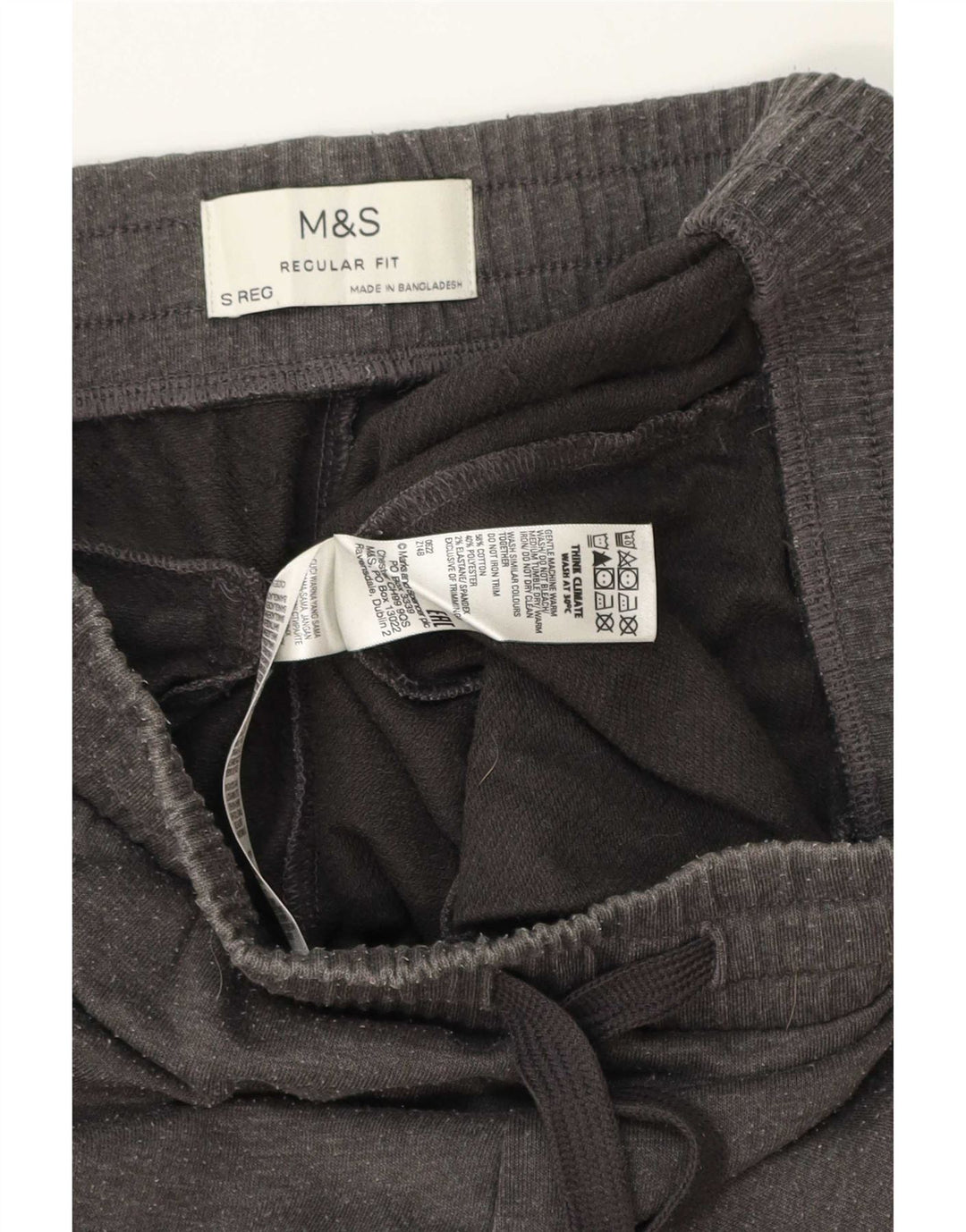 Marks & Spencer Ανδρική φόρμα κανονικής φόρμας παντελόνι μικρό γκρι βαμβακερό