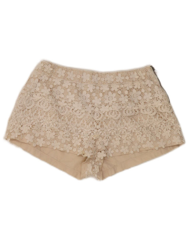 Zara Γυναικείο Hot Pants UK 14 Medium W30 Beige Floral Βαμβακερό