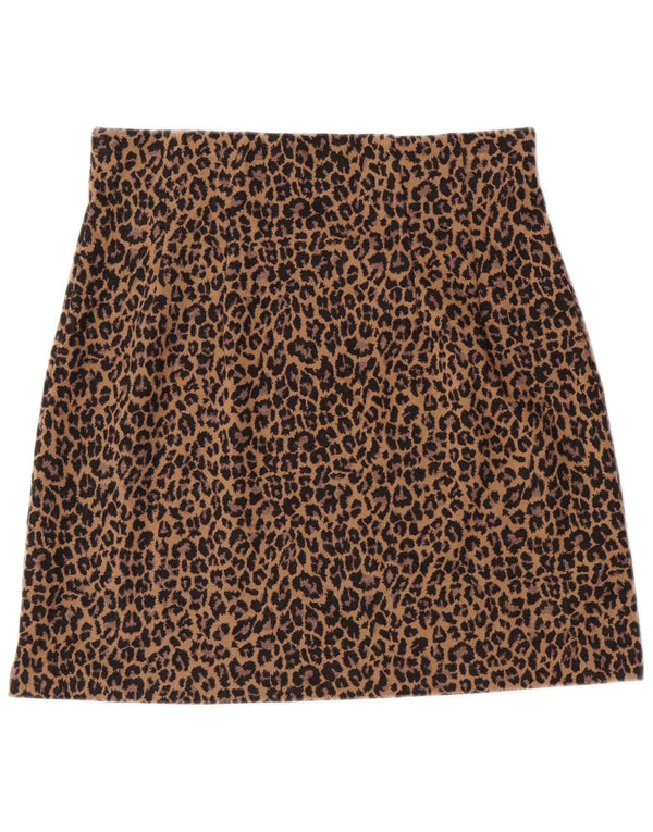 Marks & Spencer Γυναικεία Μίνι Φούστα UK 12 Medium W30 Brown Leopard