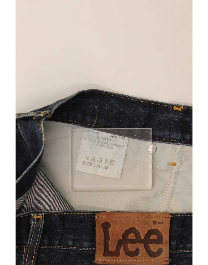 Lee Mens Chicago Straight Jeans W36 L32 Navy Blue Cotton