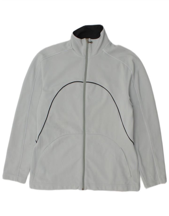 ASICS Womens Tracksuit Top Jacket UK 16 Large Grey Polyamide