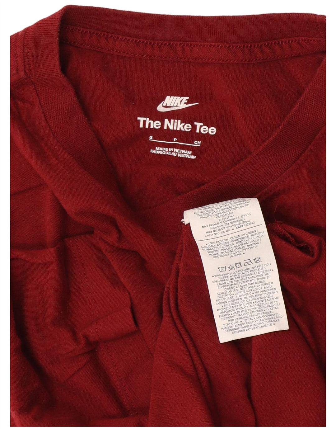 Ανδρικό μπλουζάκι Nike, μικρό βαμβακερό μπορντό