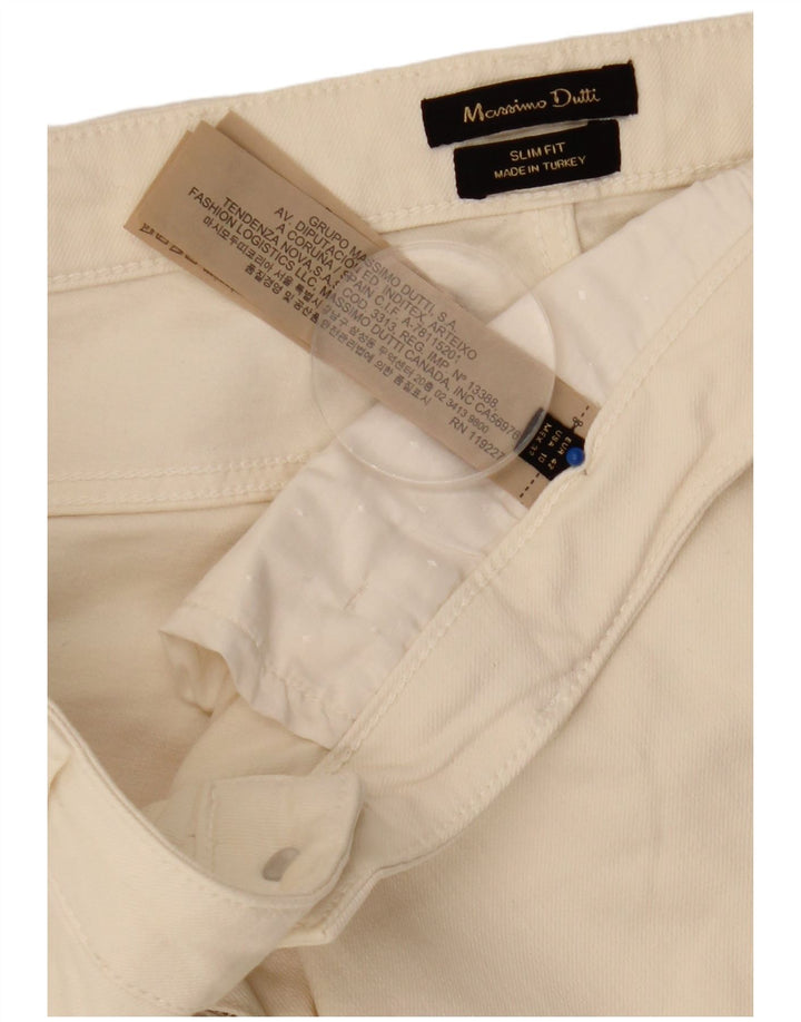 Massimo Dutti Γυναικείο Slim Jeans EU 42 Large W32 L30 Off White Βαμβακερό