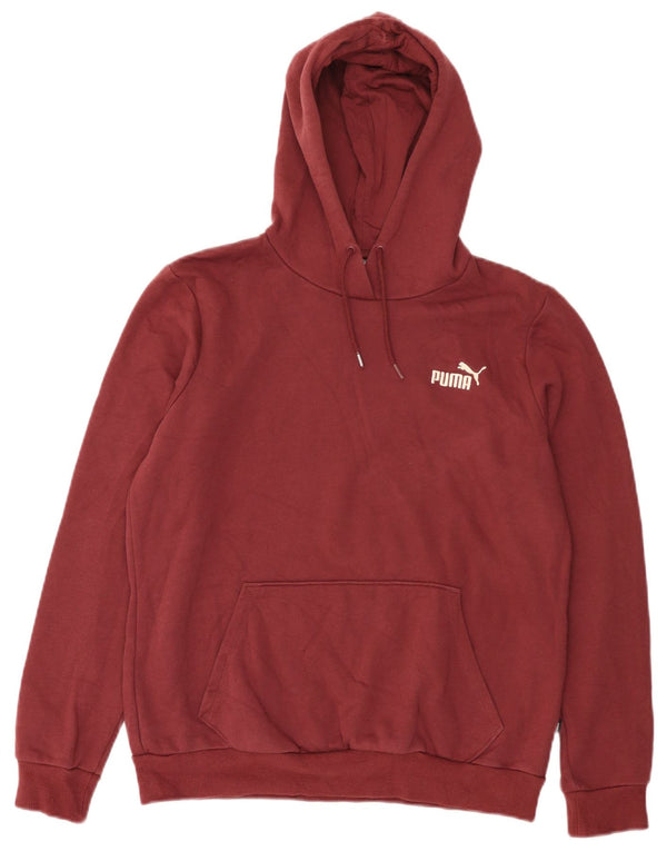 Puma Γυναικείο Hoodie Jumper UK 16 Large μπορντό βαμβακερό