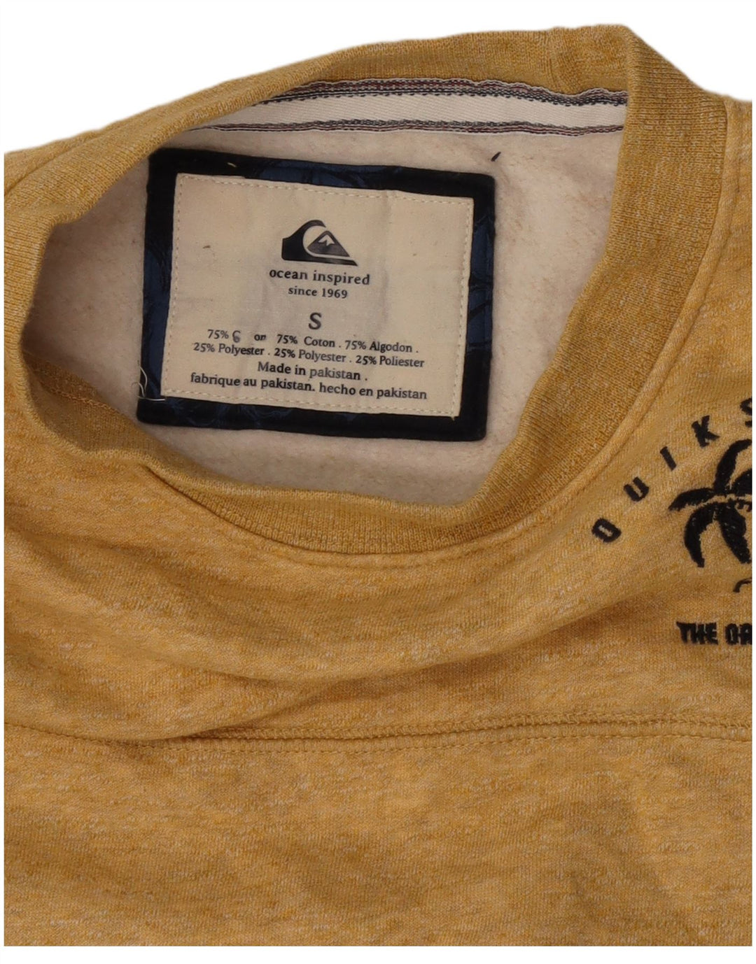 Ανδρικό φούτερ Quiksilver Jumper Μικρό κίτρινο βαμβακερό