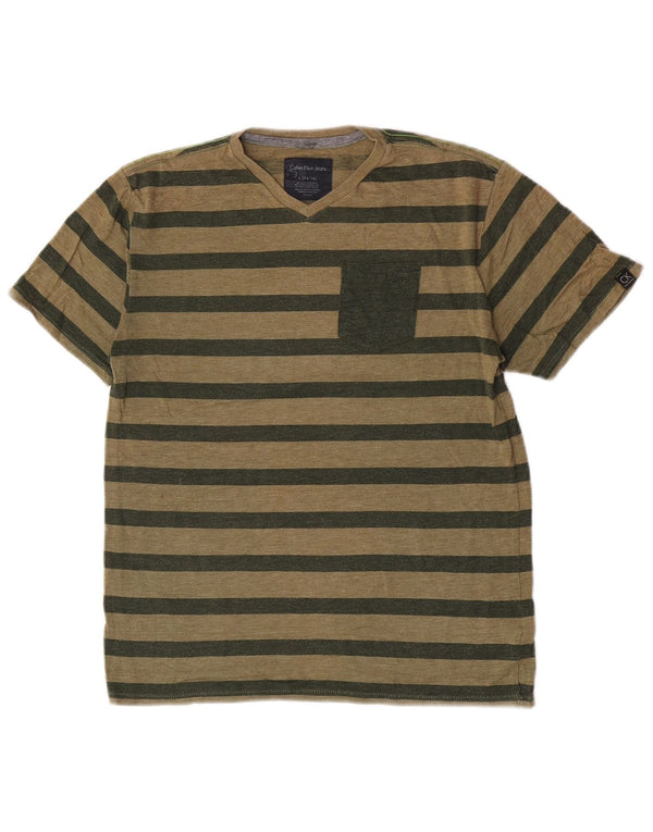 Calvin Klein Jeans Boys T-shirt 14-15 ετών μεγάλο πράσινο ριγέ