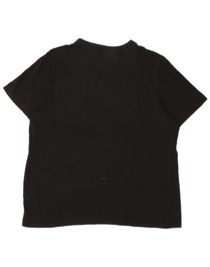 Kappa Γυναικείο T-Shirt Top UK 14 Medium Black Cotton