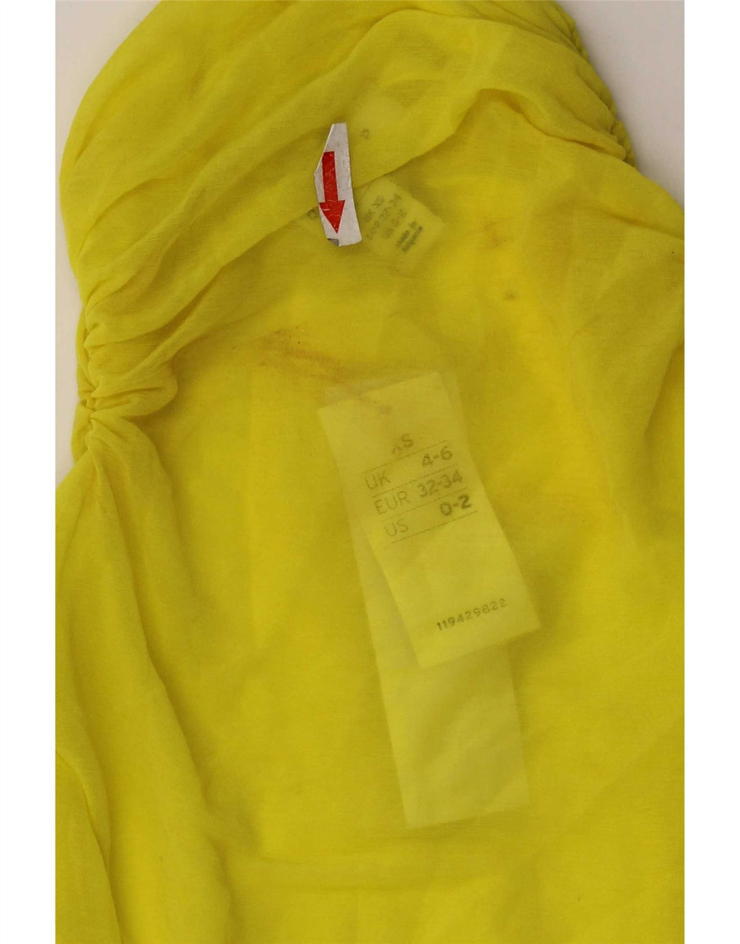 Topshop Womens One Shoulder See Through Top UK 4/6 XS Yellow Polyester